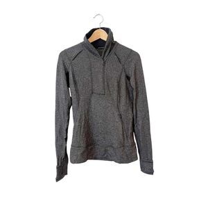 Lululemon Think‎ Fast Heathered Herringbone Pullover Lightweight Zip Up Jacket 6